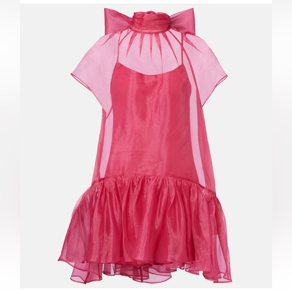 Simkhai beaux bow-detail organza minidress - Picture 4 of 6